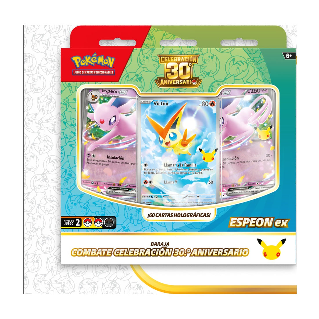 Baraja Combate Espeon ex Celebración 30.º Aniversario, precintada de fábrica