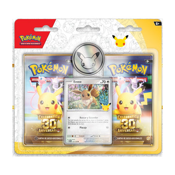 Blíster de 2 sobres Eevee Celebración 30.º Aniversario, precintado de fábrica